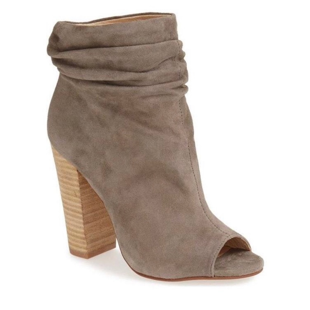 Taupe Open toe bootie with heel